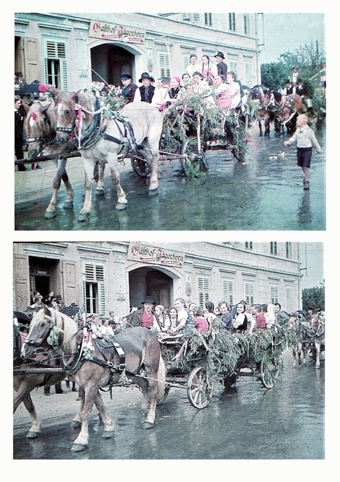 Festzug während der NAZI-Zeit am 1. Mai 1939: Wagen des BdM - Bund deutscher Mädchen