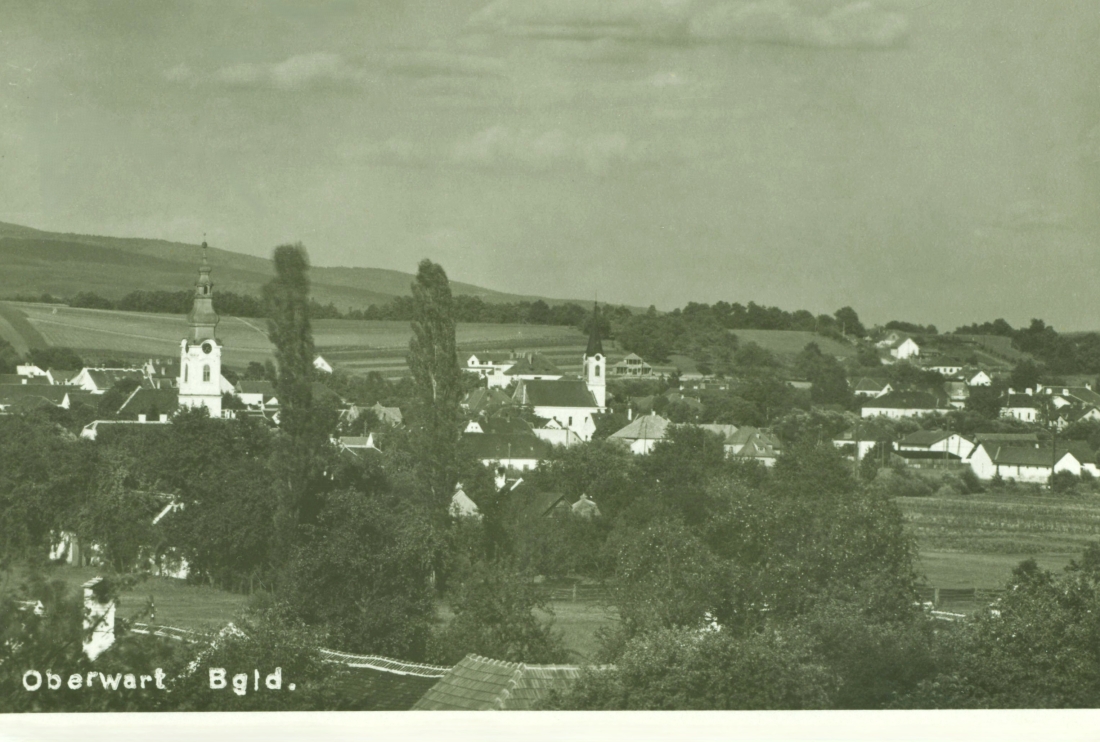 Ansichtskarte: Oberwart, Bgld - Blick auf die Stadtmitte gegen Osten