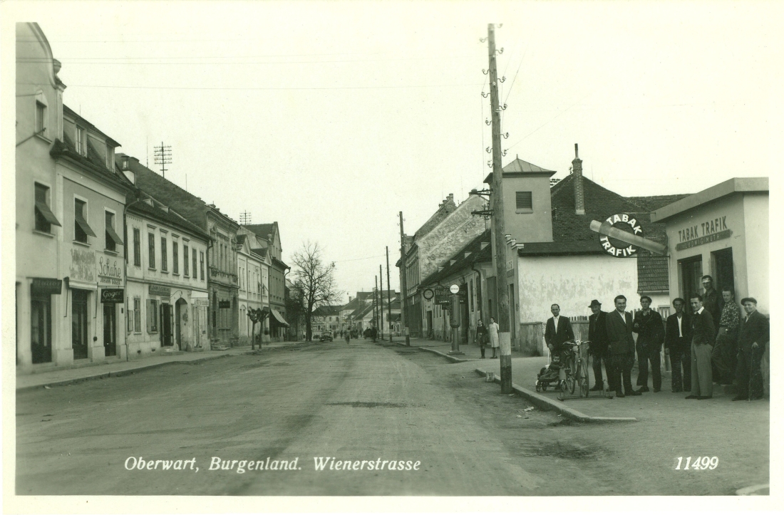Ansichtskarte: Wienerstraße - Trafik Muth