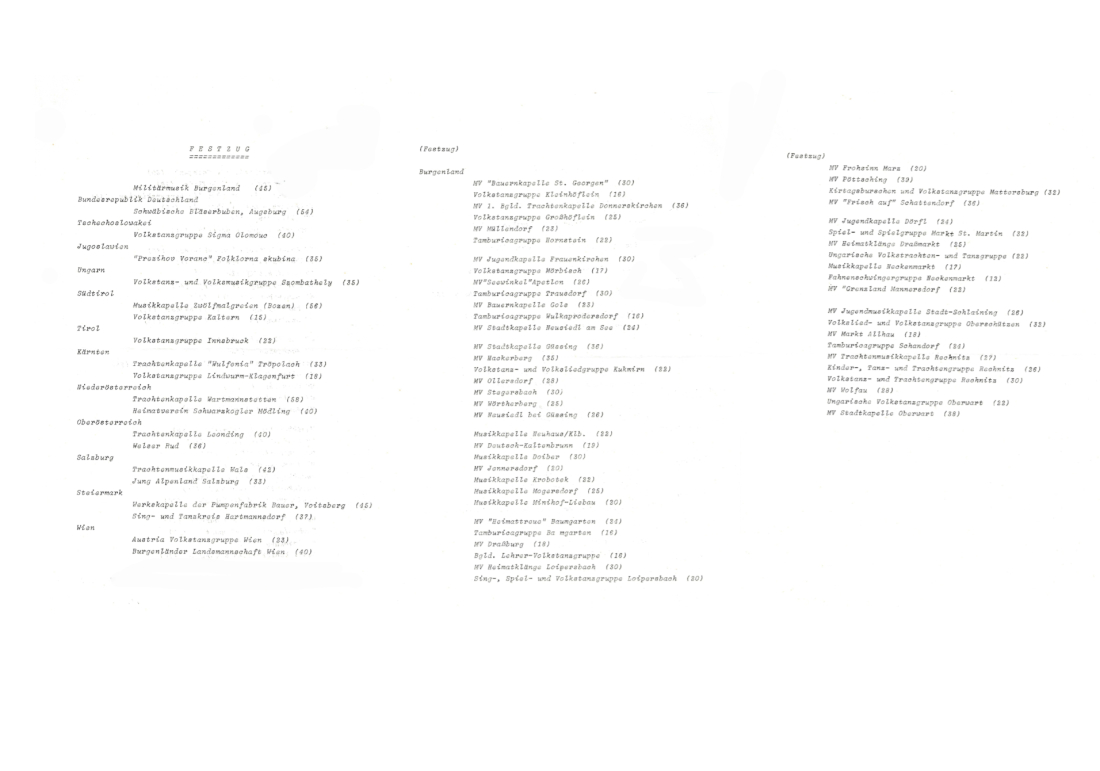 Stadtkapelle: Landesmusik- und Trachtenfest vom 28. - 30. Mai 1971 -- Festzug mit 74 Gruppen