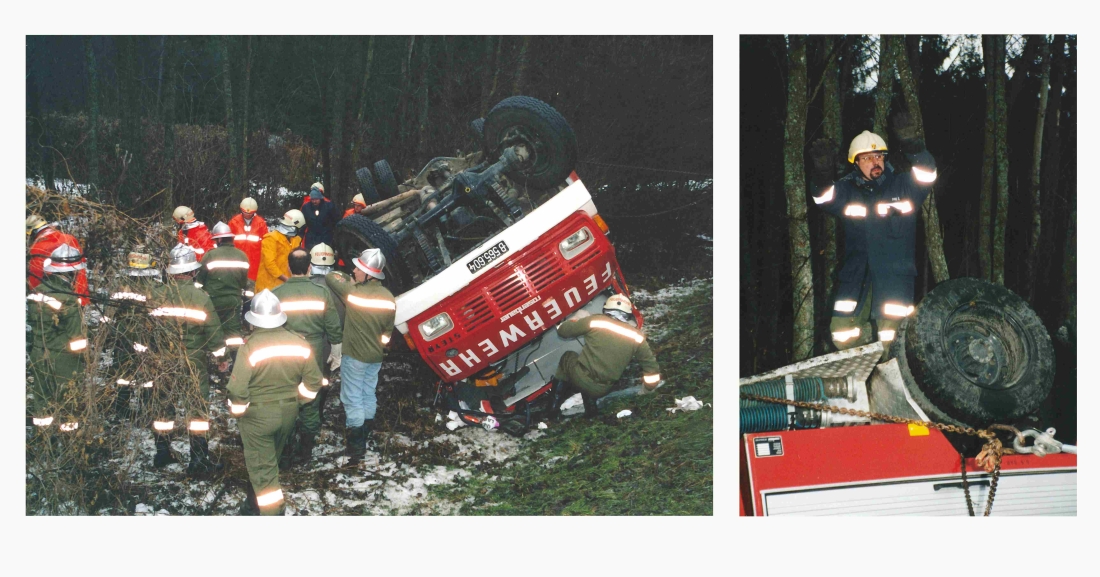 Feuerwehr: die Oberwarther FF birgt einen verunfallten Wagen der FF Grodnau - Imre