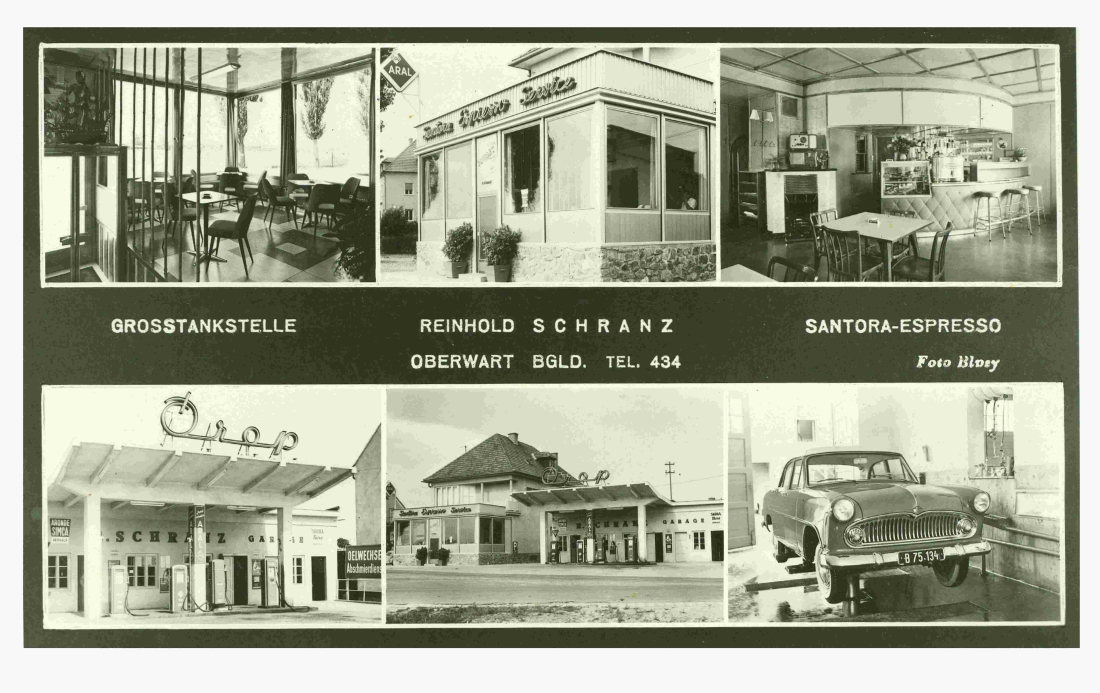 Ansichtskarte: Großtankstelle - Santora-Espresso Reinhold Schranz (Wienerstraße 52)