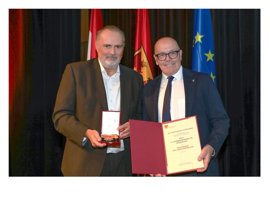 Verleihung des Komturkreuzes des Landes Burgenland durch LH Hans Peter Doskozian an Bgm. Georg Rosner