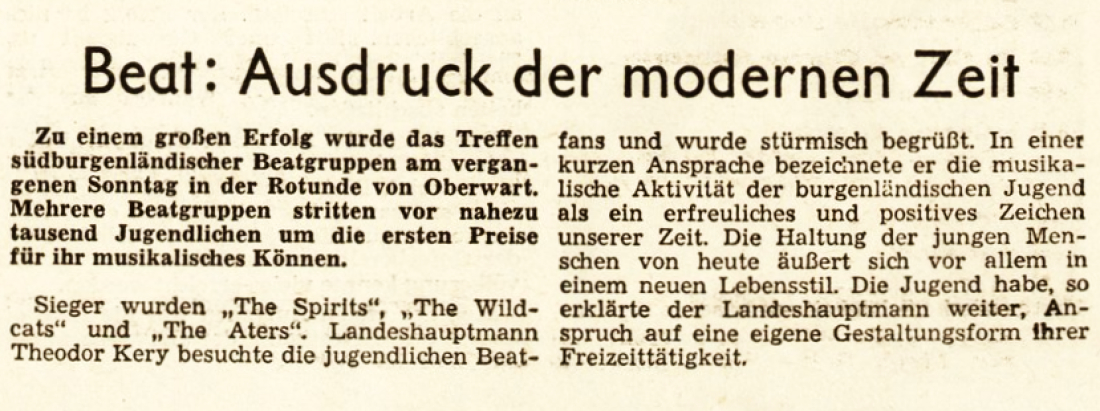 Bericht in der BF über einen Beat-Wettbewerb in der Rotunde