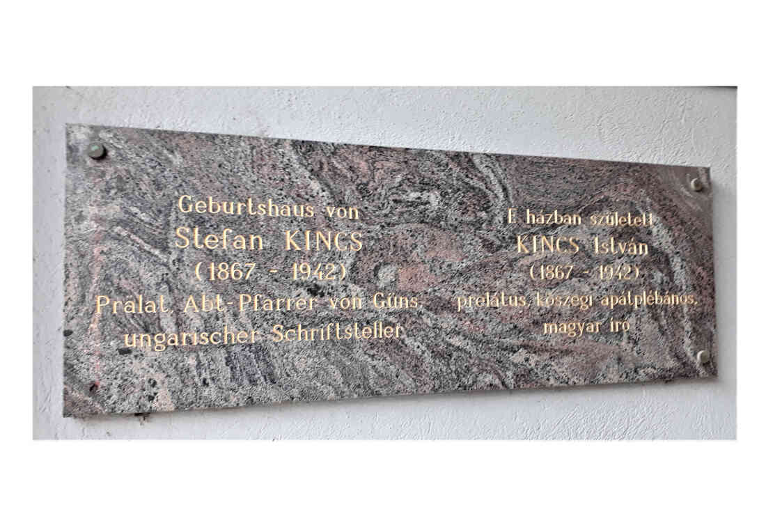 Röm. kath. Pfarrer und Prälat Stefan Kincs/Kincz: Gedenktafel am Haus Steinamangererstraße 3