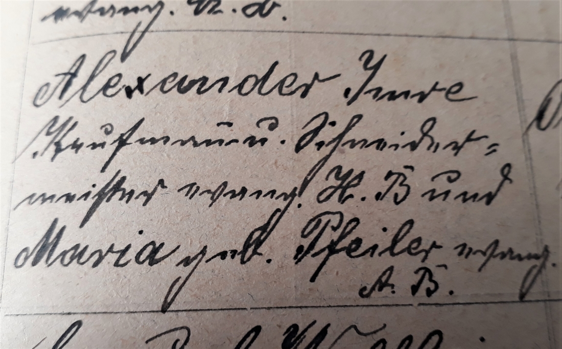 Maria (geb. Pfeiler) und Sándór Imre: Eintrag ins Trauungsbuch der ref. Pfarrgemeinde