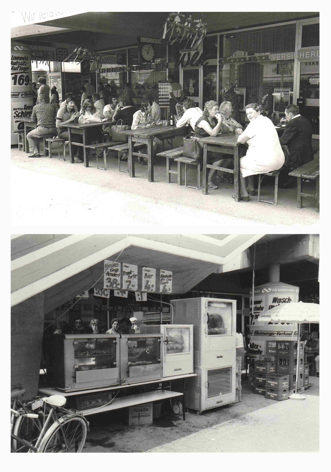 KGM/Konsum/COOP: Würstel- und Grillhendl-Stand vor dem Geschäftslokal (Wienerstraße 13)