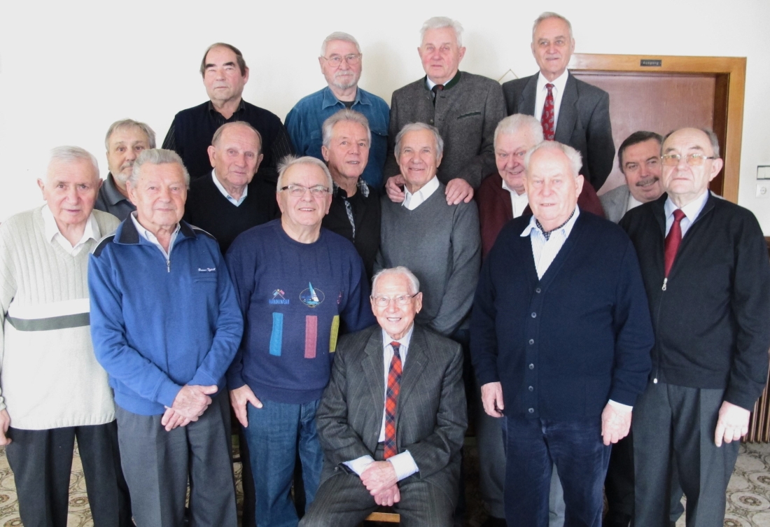 Kantorrunde: die "Dienstagsrunde" anlässlich des 90. Geburtstags von Prof. Karl Messner (*1923/+2016) - Kirnbauer/Brunner/Kaipel/Pal/Fürst/Schindler/Huber/Palank/Somogy/Konrad/Wenzel/Engelmeyer/Brunner-Szabo/Kappel/Mühl