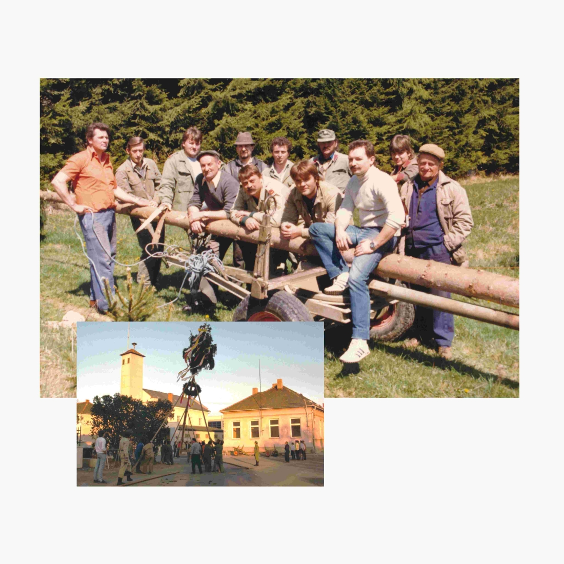 Maibaumaufstellen - Schlagen und holen des Maibaums durch die Feuerwehr (Szabo/Gartner/Fassl/Böcskör/Imre/Stör/Mohat/Streher/Höfer/Völkerer/Heigl)