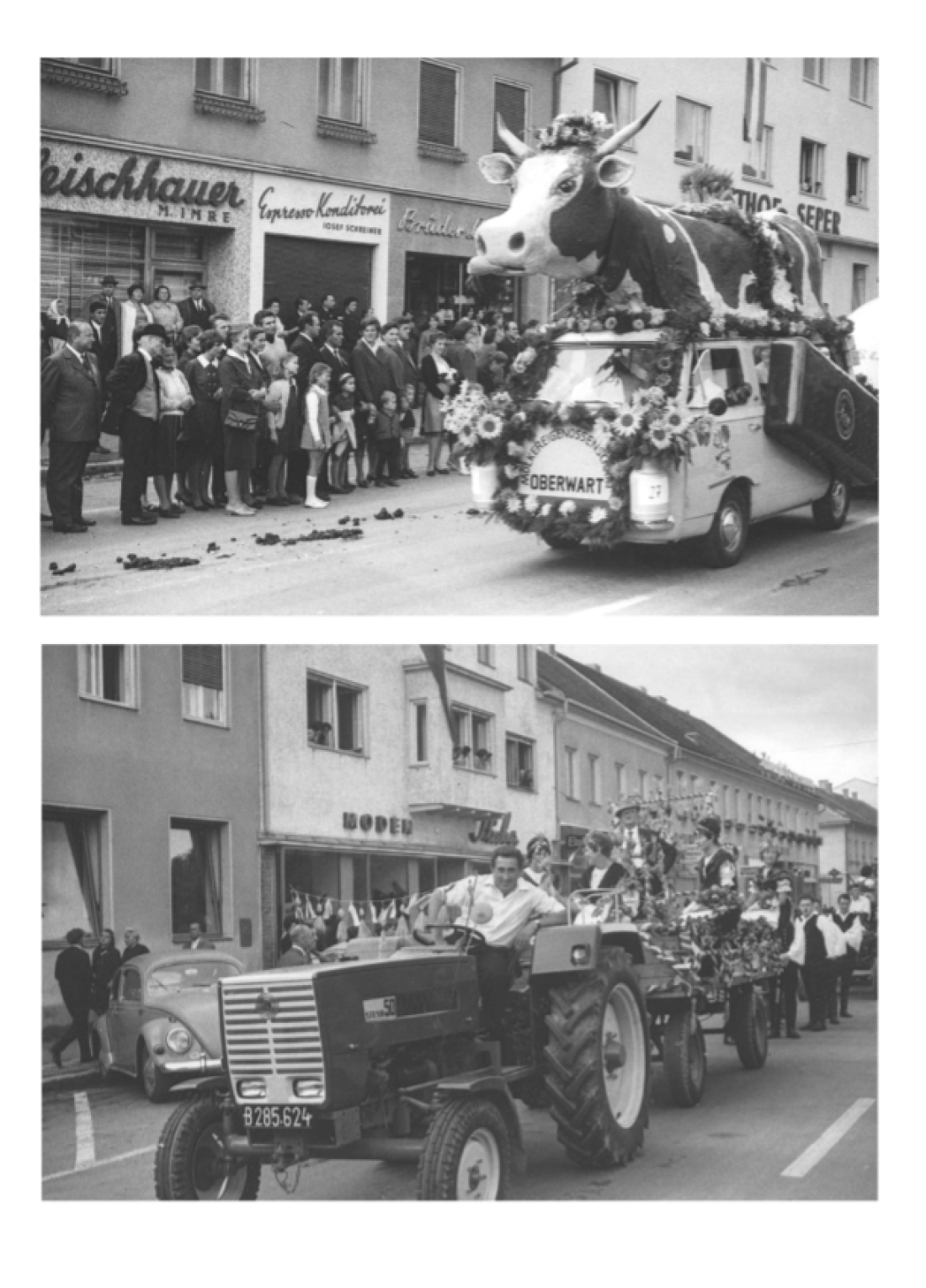 Erntedankumzug 1967 im Bereich Hauptplatzes