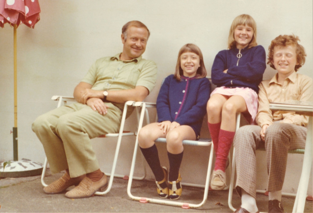 Malermeister Kurt Zimmermann (*1928 / +2001) mit Tochte, Nichte und Sohn