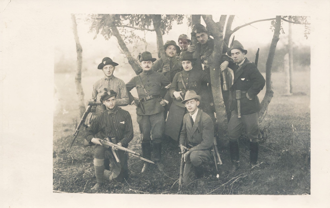 "Freischärlerstaat" Leithabanat (Lajtabánság ung. oder Leitha-Banschaft): Gruppen von Freischärler mit Graf Thomas v. Erdödy