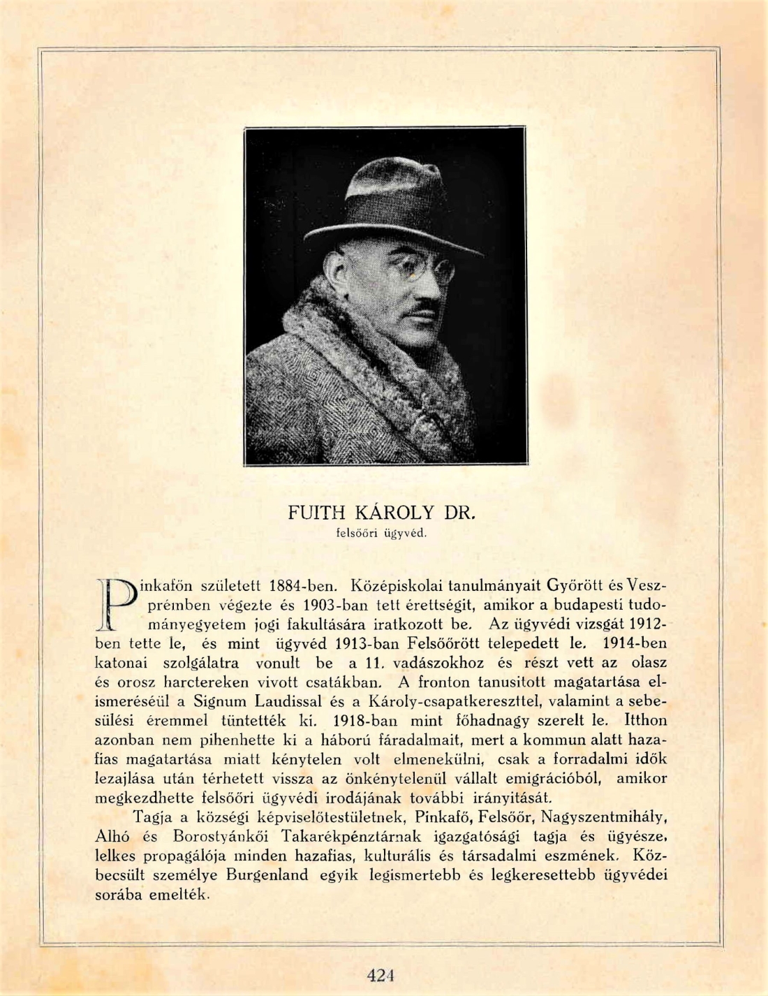 Dr. Karl Fuith (Rechtsanwalt; *1884 / +1966)