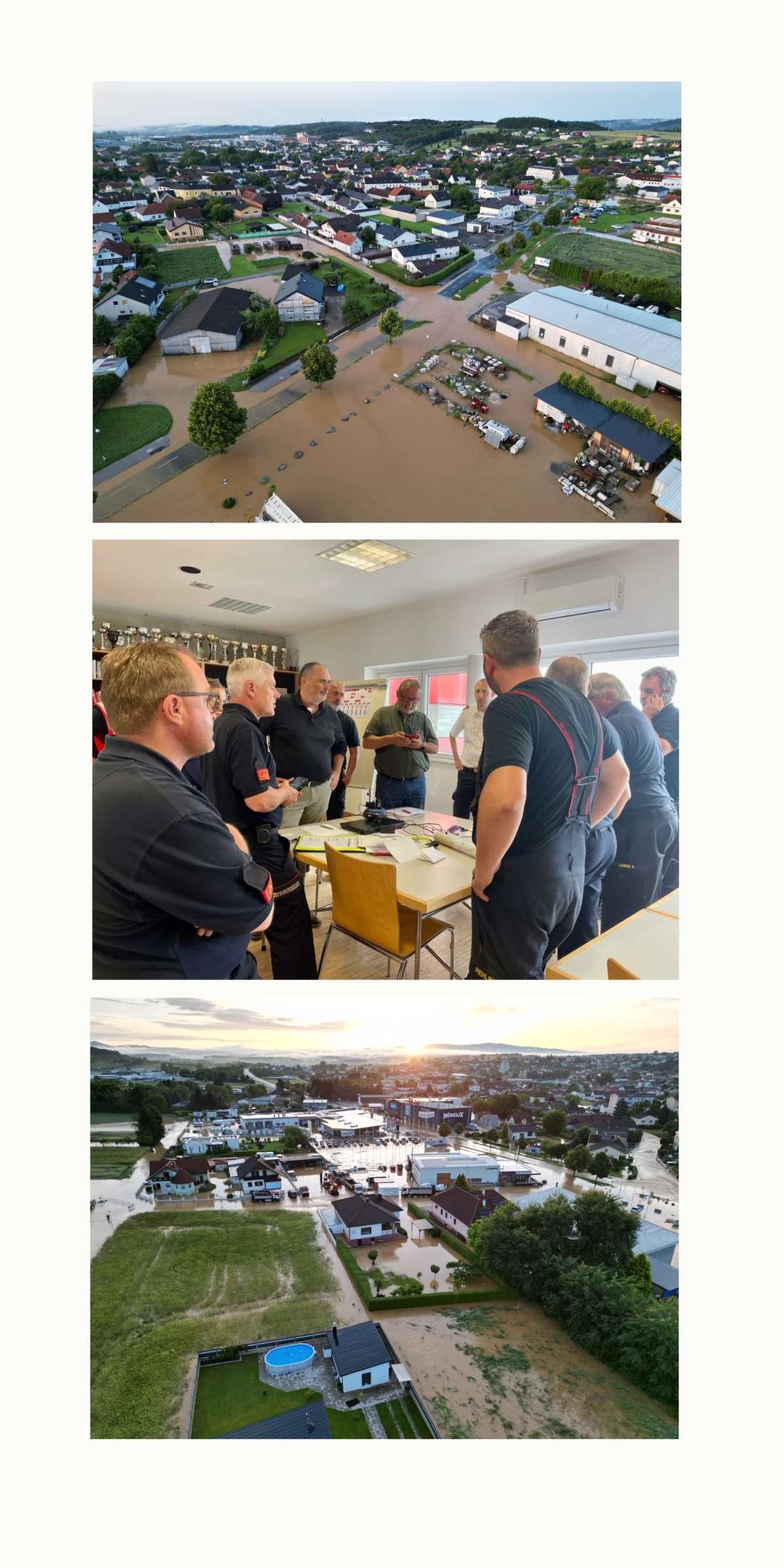 Hochwasser nach enormen Regenmengen am 8. und 9. Juni 2024: Drohnenaufnahme - Dozkozil/Bubik