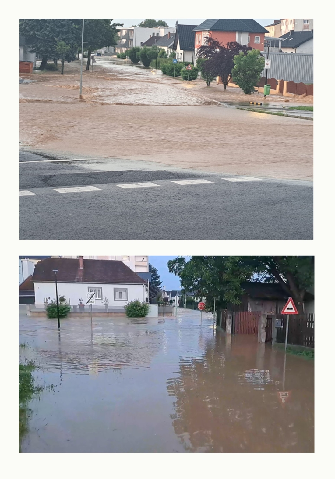 Hochwasser nach enormen Regenmengen am 8. und 9. Juni 2024: Bereich Bachgasse/Eisenstädter Bundesstraße