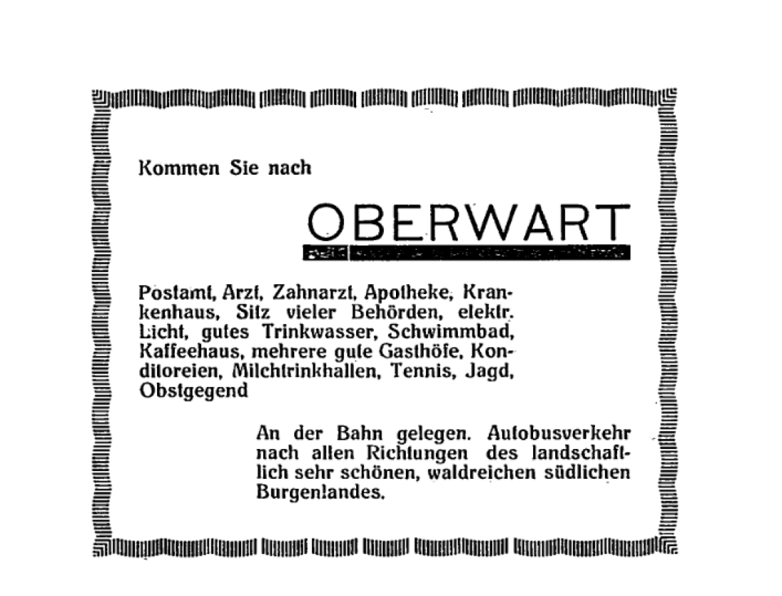 Announce im Bgld. Adressbuch 1937