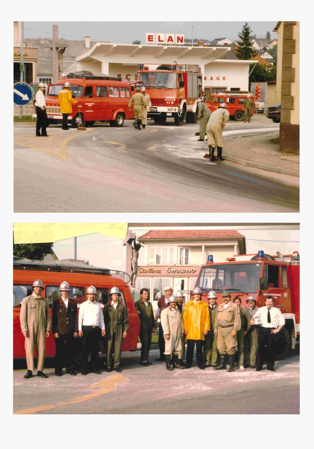 Feuerwehr: Ölalarm im Bereich des Roten Kreuzes (Kreuzung Wienerstraße / Grazerstraße vor der Tankstelle Schranz) - Szabo/Imre/Wiedner/Pal/Benkö/Fassl/Pongratz/Stör/Adorjan/Zambo/Höfer