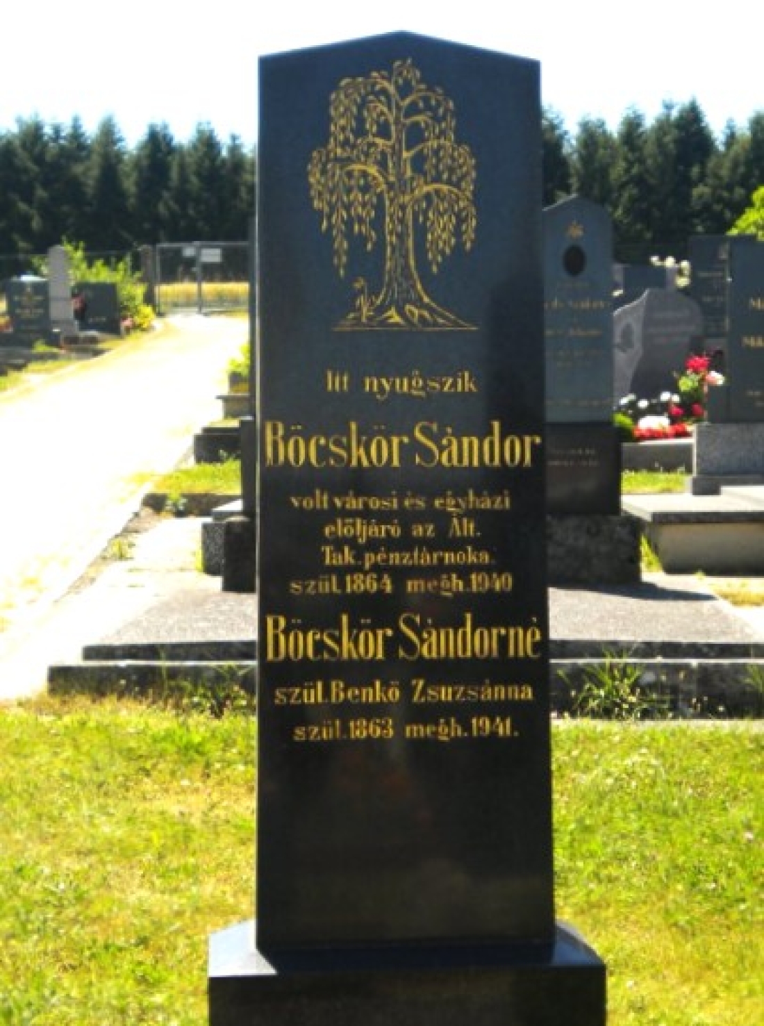 Grabstein von Bürgermeister Sandor Böcskör (*1864/+1940) - OW 397/Grazerstraße 92