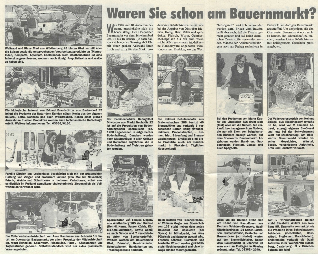 Artikel zum oberwarter Bauernmarkt