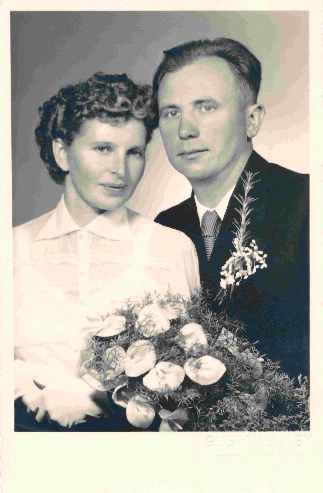 Das Hochzeitspaar Anna Zambo (*1921/+2002) und Alexander Böcskör (*1915/+1991)