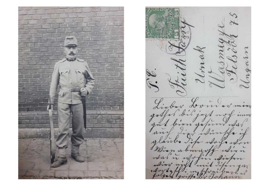 1. Weltkrieg: Karte des Johann Fuith an seinen Bruder Josef (OW 75/heute Steinamangererstraße 60)