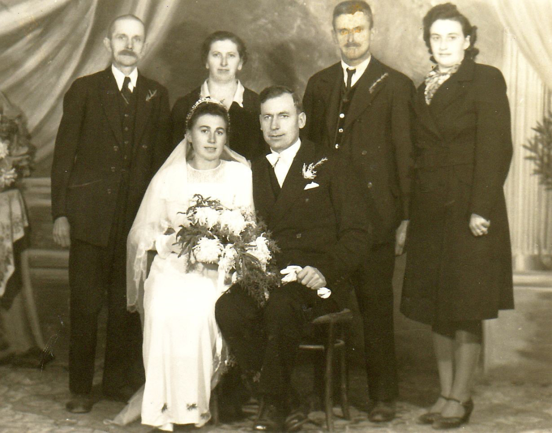 Hochzeit von Julius Kiss (*1909/+2001) und Margarete Kiss (geb. Bujtor, *1925/+2003) - Schöck/Mohat