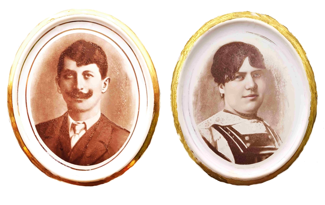 Portrait: Sándor Oswald (*1896/+1978) und Gattin Zsófia Oswald (geb. Miklos,*1899/+1954) - OW 516 / Rechte Bachgasse 45