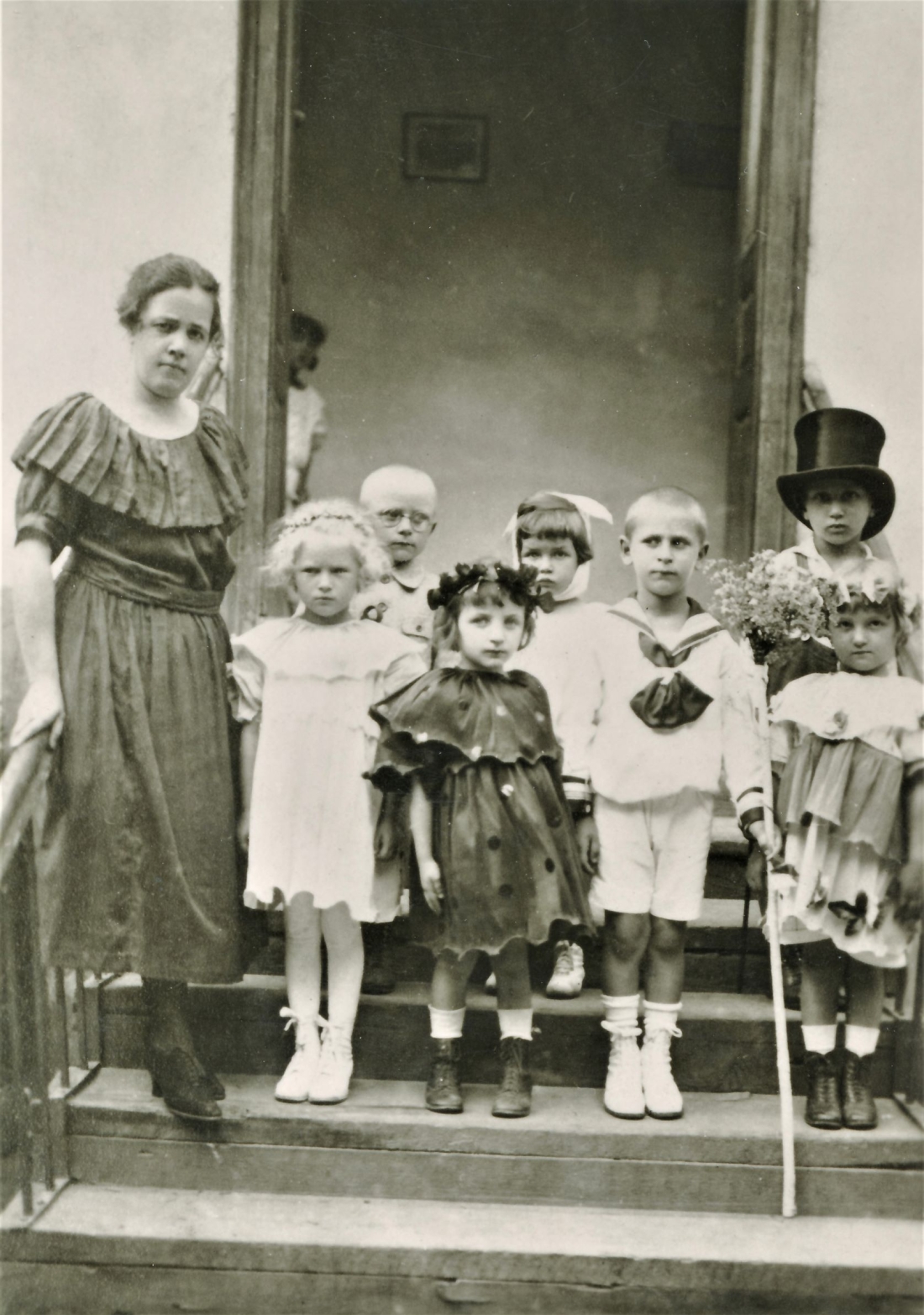 Fasching in der Volksschule (wahrscheinlich an der evang. Schule)