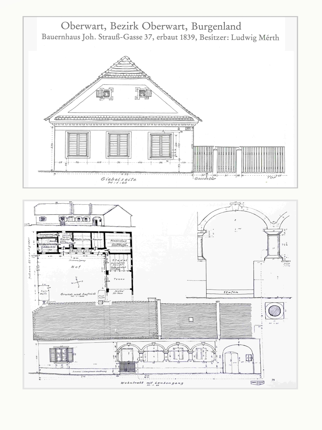 Arkadenhaus: Bauernhaus Johann Straußgassse 37 / OW 523 - erbaut 1839