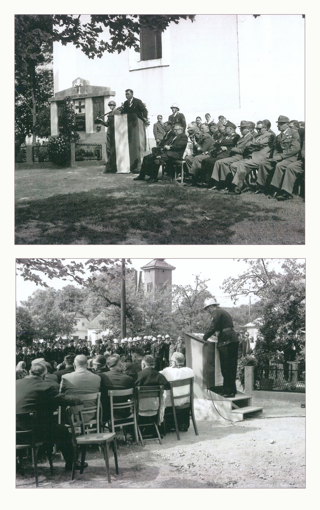 St. Martin: Weihe des neuen Kriegerdenkmals im Jahr 1962 - Wiesler/Klic/Jagenbrein/Dax/Bucher/ Feuerwehr