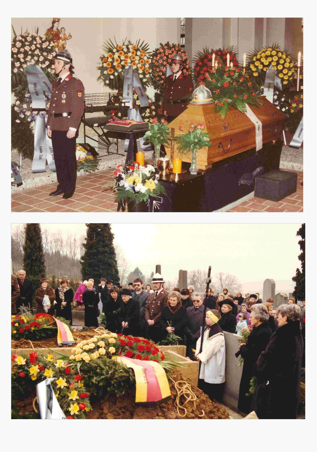 Begräbnis von Ehren-Feuerwehr-Kommandant Alexander Granich (*1910 /+1991) - Mohat/Imre/Kiss/Volcic