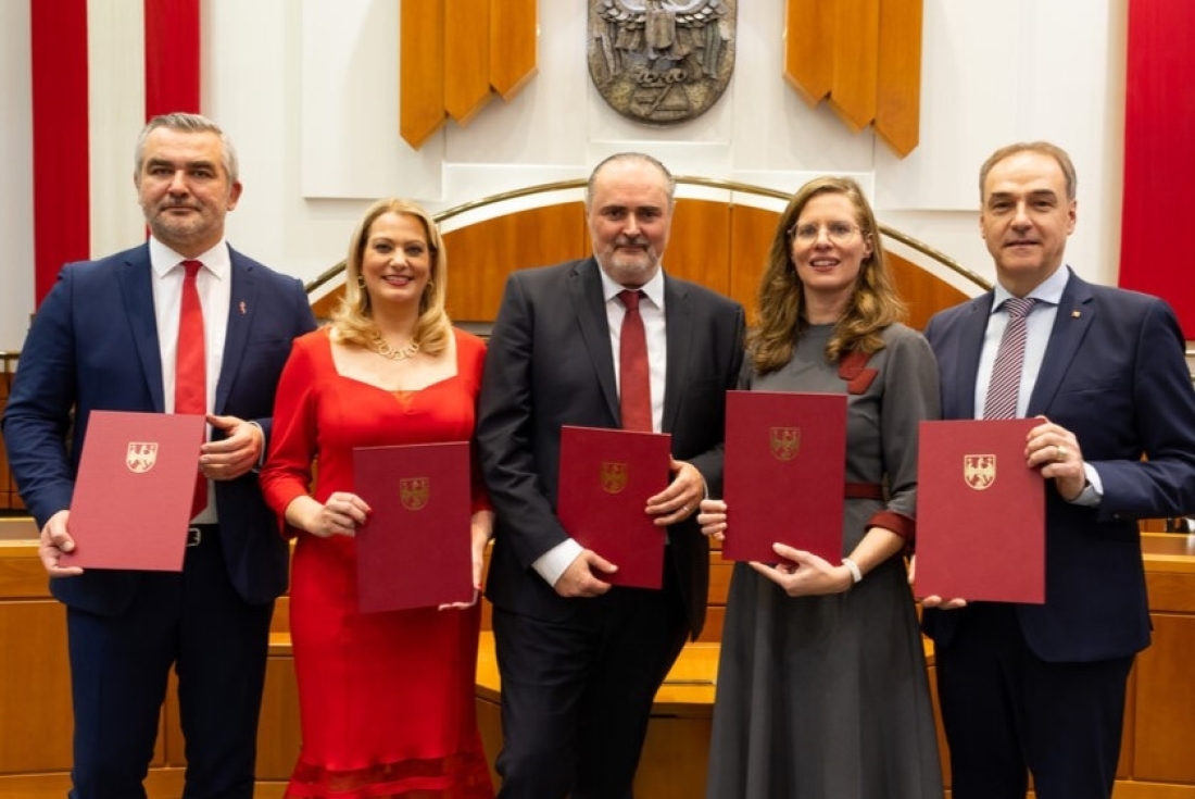 Wahl der neuen Burgenländischen Landesregierung  Doskozil III - Dorner/Winkler/Doskozil/Haider-Wallner/Schneemann
