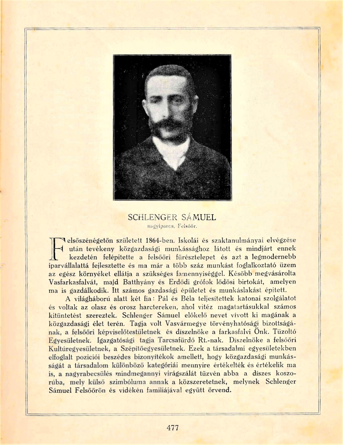 Samuel Schlenger (*1864 / + Auschwitz)