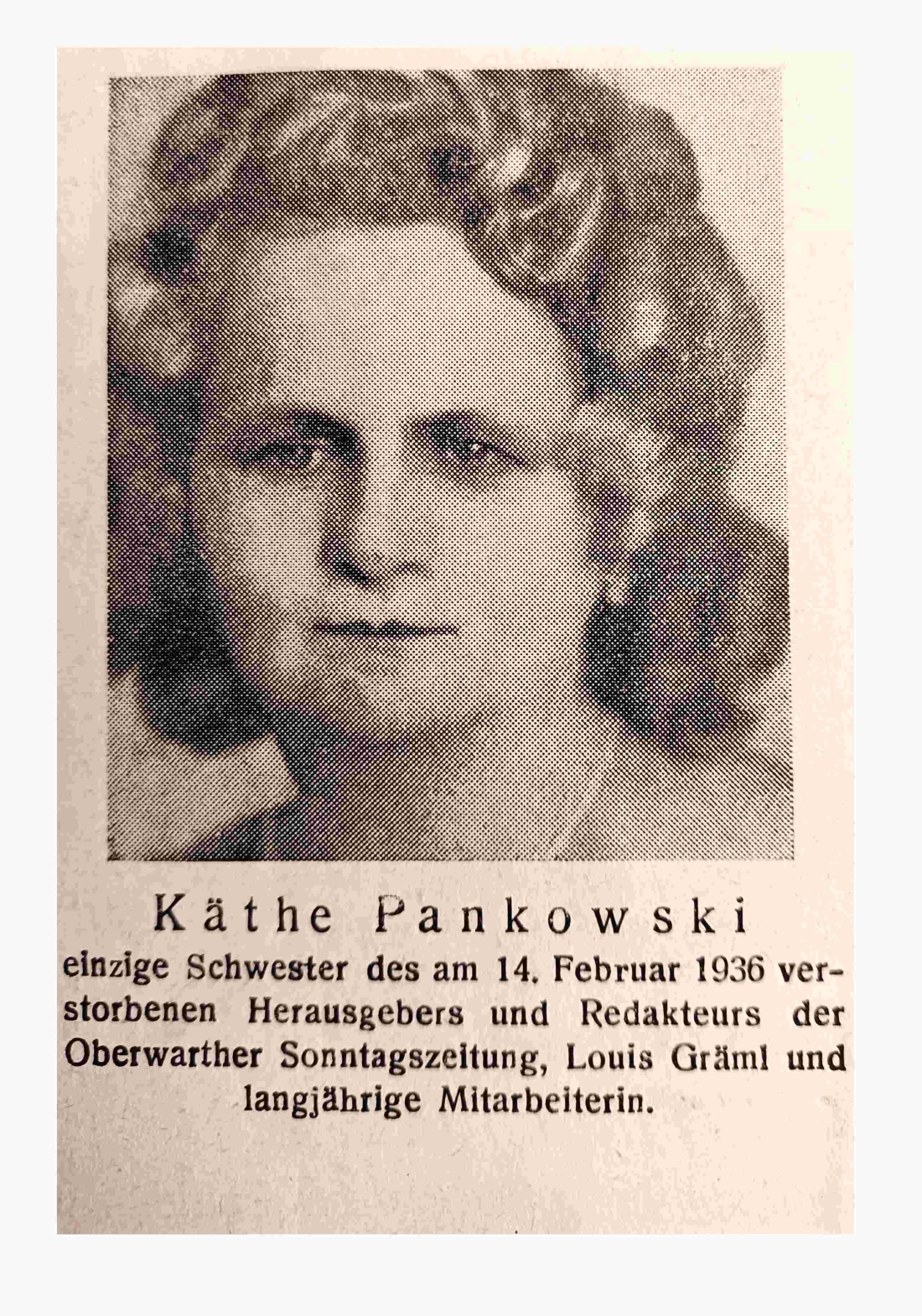 OZ - Oberwarter Zeitung: Herausgeberin Käthe Pankowsi