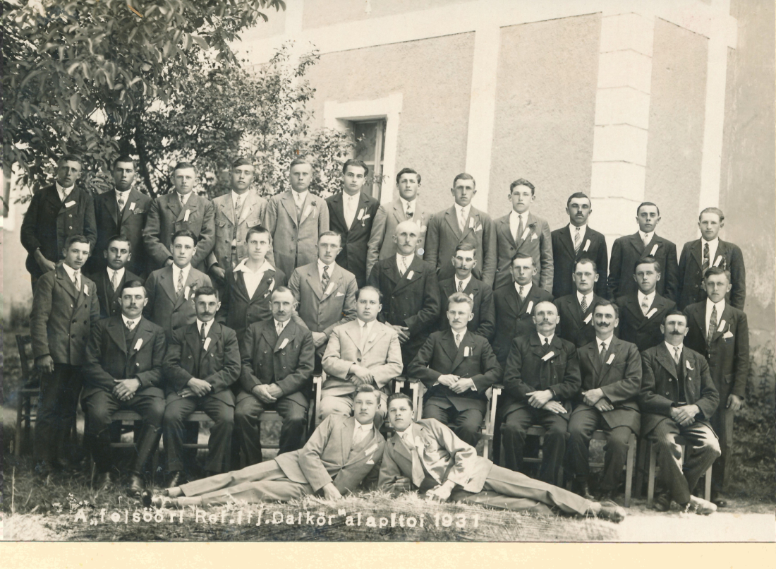 Oberwarter Reformierter Jugend: Singkreis  - Erinnerungsbild anlässlich des 1. gefeierten Bestandsjubiläum des "Reformierter Lesevereins"1931