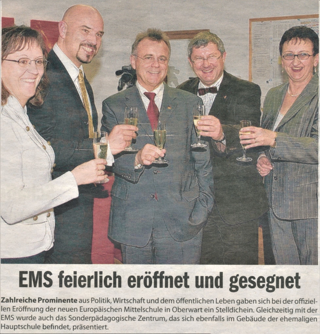 Titelseite der BRO: Eröffnung der renovierten und umgestalteten EMS (Schulgasse 29)