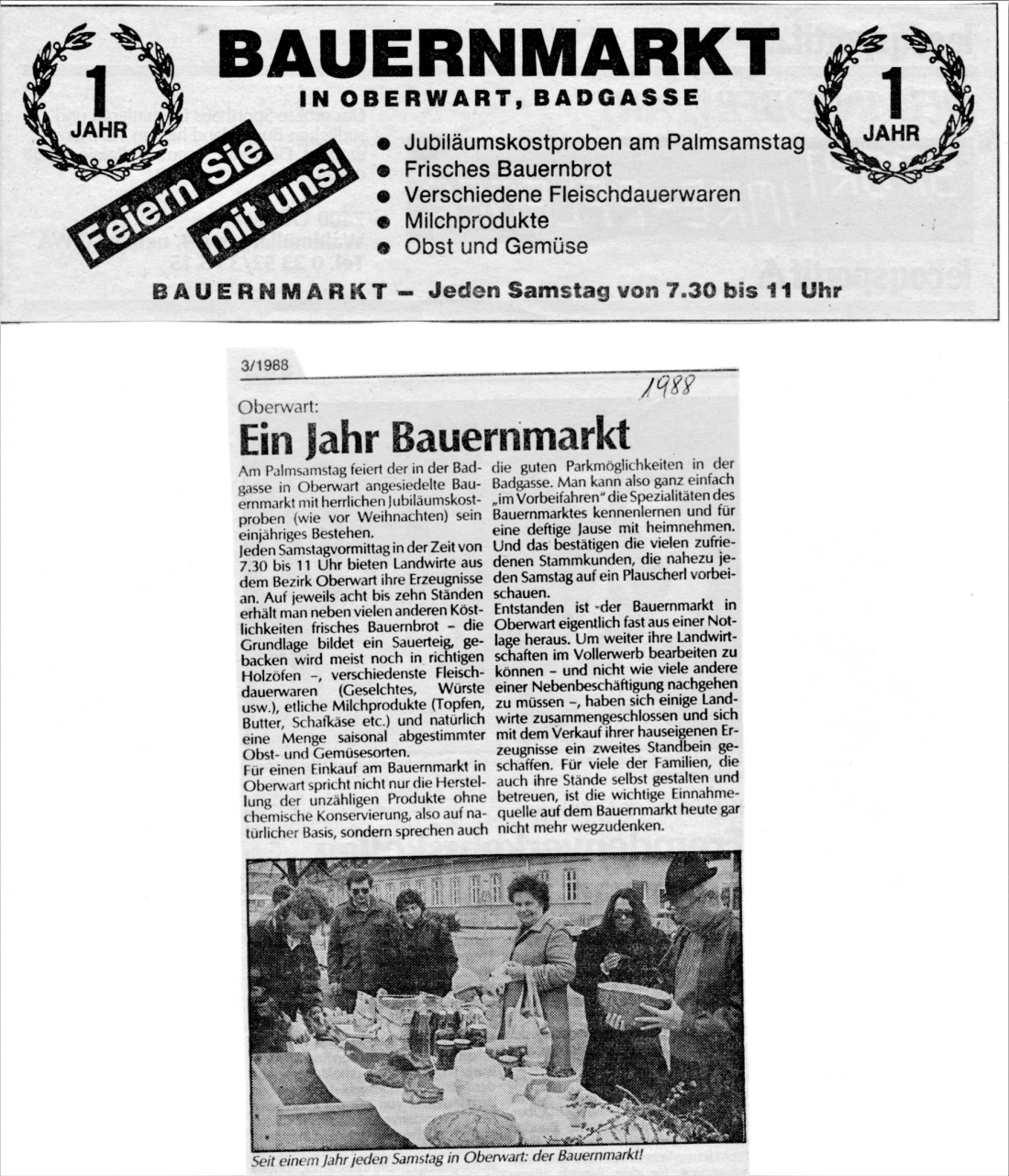 Artikel zum oberwarter Bauernmarkt