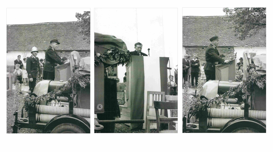 60 Jahre Freiwillige Feuerwehr St. Martin: Spritzenanhängerweihe - die Festredner (Pleyer/Stelzer/Weichselberger/Klic)