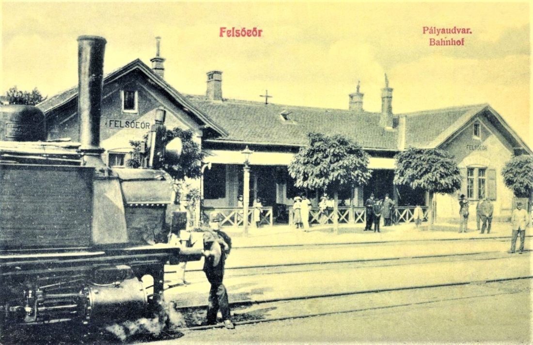 Ansichtskarte: Felsöeör - Palyaudvar/Bahnhof