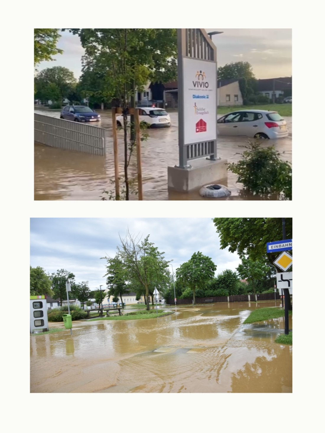 Hochwasser nach enormen Regenmengen am 8. und 9. Juni 2024: Bereich Bachgasse