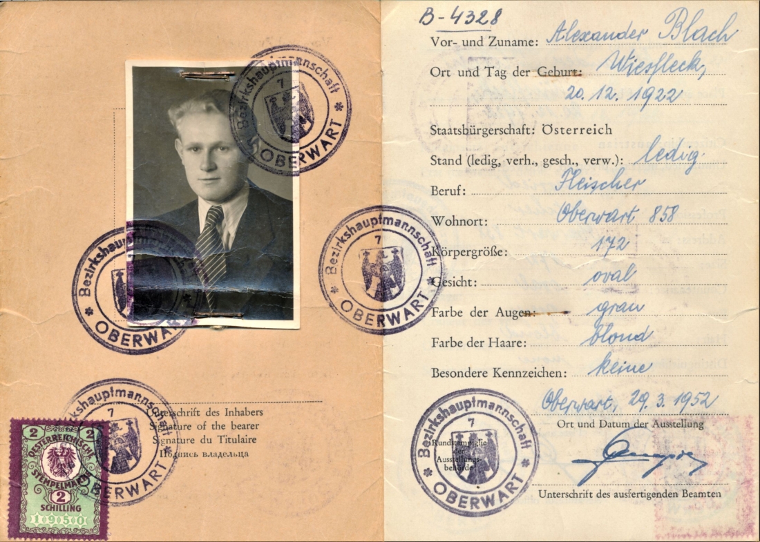 Identitätsausweis: Alexander Blach jun. (*1922/+2012)