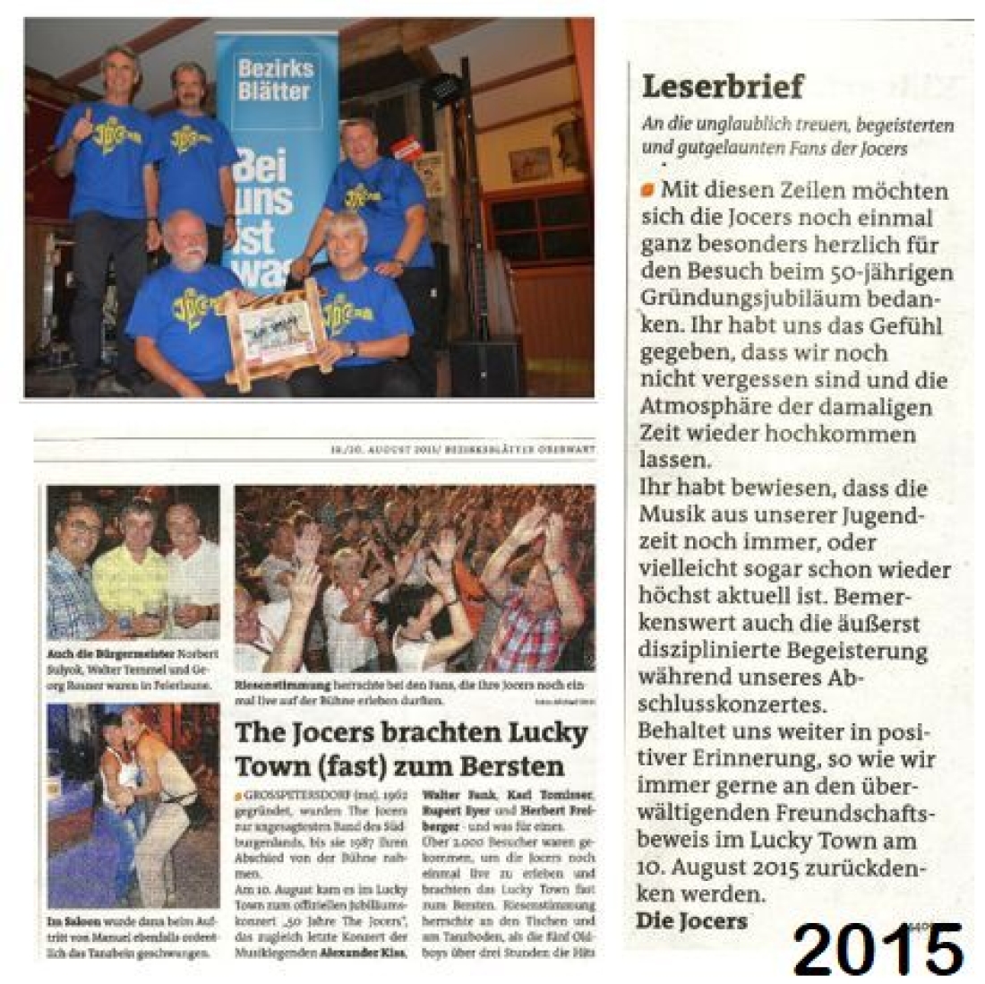 Reaktion der Presse und Dankschreiben der Jocers