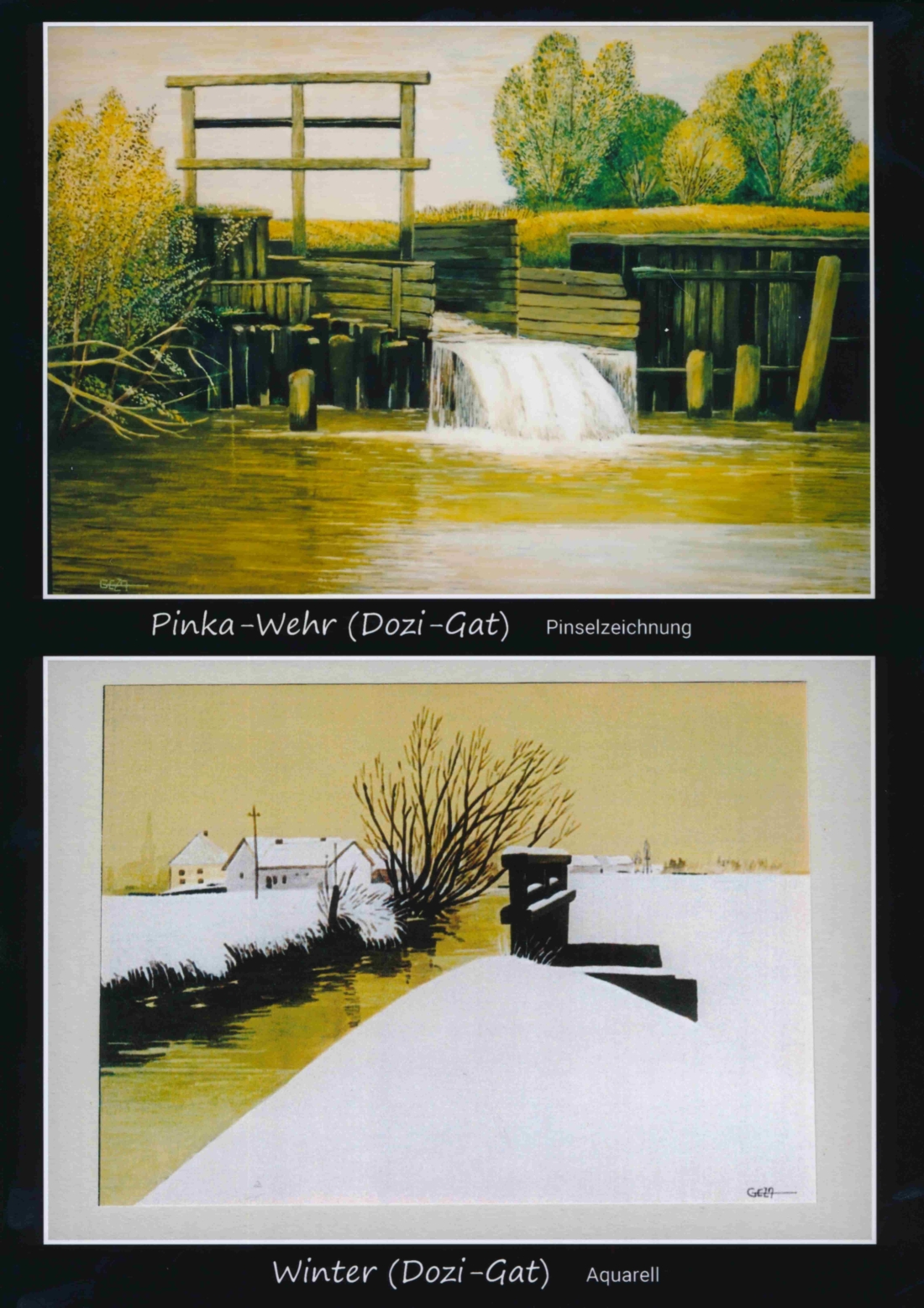 Ansichten "Doci-Gat" - zwei Gemälde/Bilder von Geza Brunner-Szabo