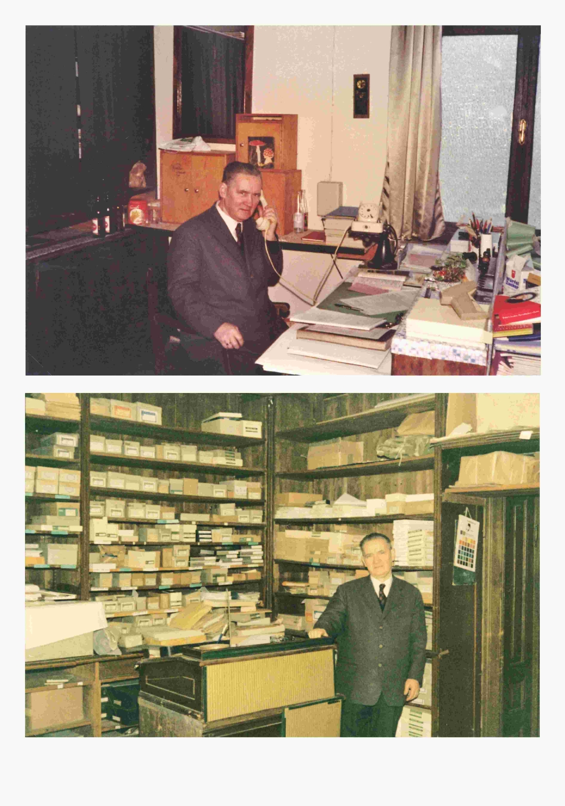 Josef Fuith im Büro der Oberwarter Zeitung und seinem Papierfachgeschäft (Ambrosigasse 5) - Geschichte der Druckerei