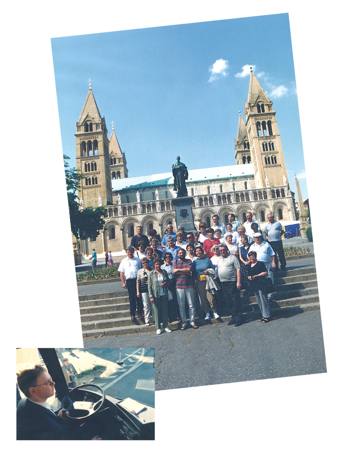 Ausflug der röm. kath. Pfarre am 6. und 7. Mai 2000 nach Ungarn: vor dem Dom in Pecs