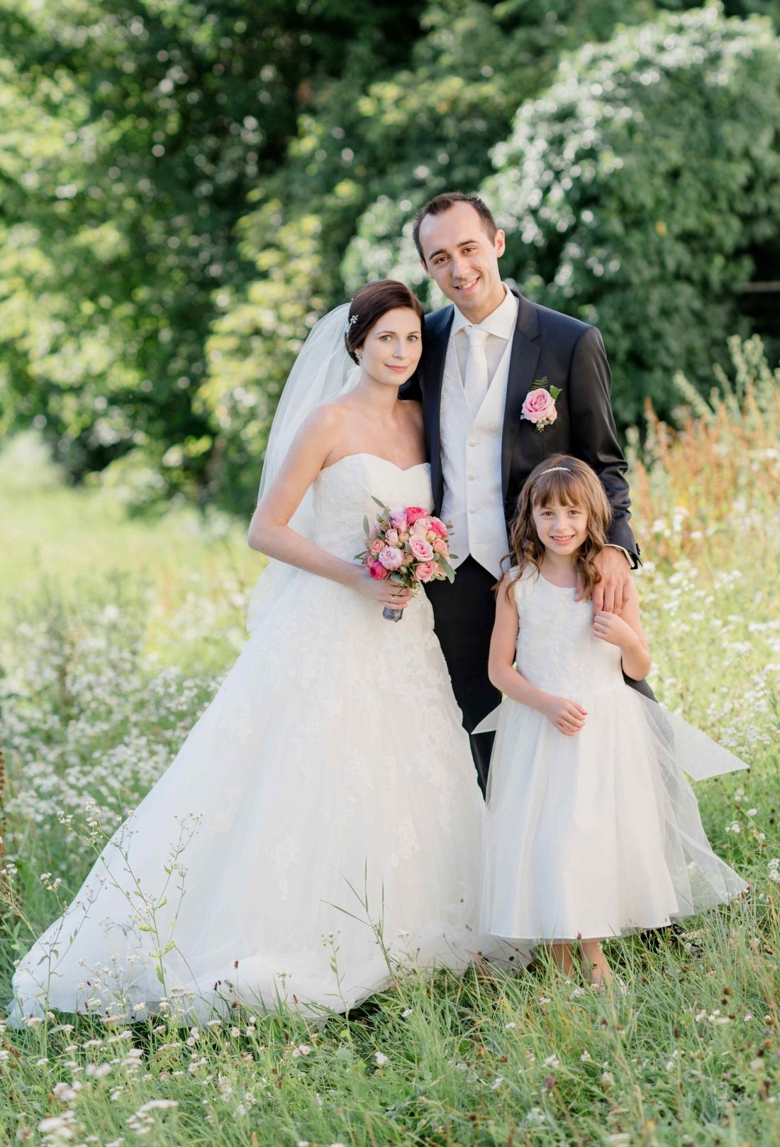 Hochzeitspaar Melanie Stefan und Mark Volcic mit Tochter Kimberly