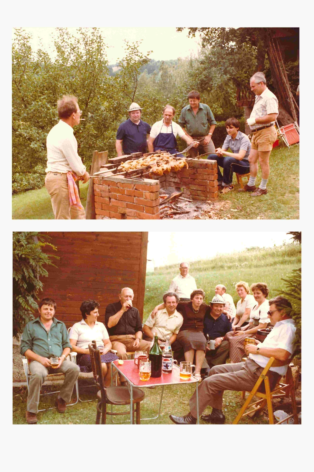 Kath. Herrenrunde mit Damen beim Grillen an Alfred Bauers Fischteich in Kemeten - Krutzler/Gaal/Volcic/Miertl/Langer/Arth/Berzsenyi/Halwachs